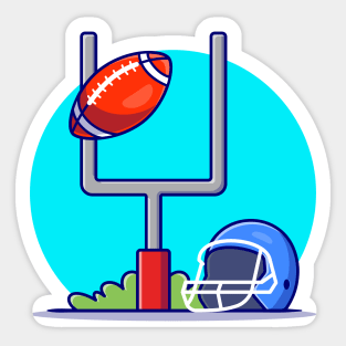 Helmet And Rugby Ball Sticker